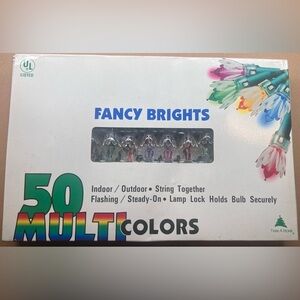 Vintage 50 Fancy Brights Tulip Daisy Flower Petal Christmas Lights Color 90s NOS